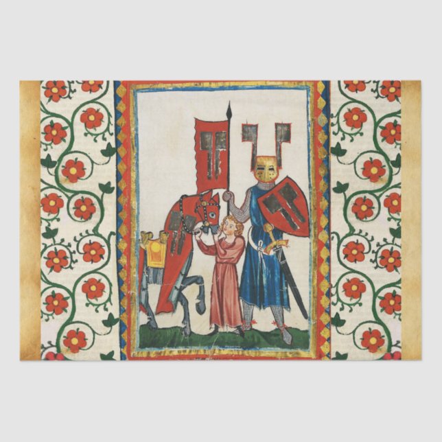 DEUTSCHE POET ALS TEUTONISCHE KNIGHT MEDIEVENTUELL SEIDENPAPIER (Vorderseite)