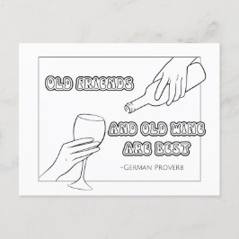 Deutsche Proverb Coloring Postcard Postkarte