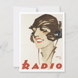 Deutsche Radio, Graphic Art, Deko 1930er Vintag Postkarte