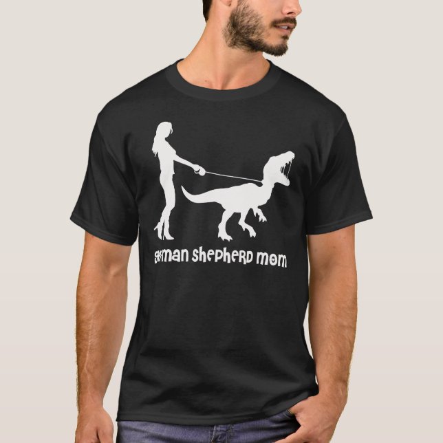 Deutsche Schäferausgabe Mama Velociraptor Edition  T-Shirt (Vorderseite)