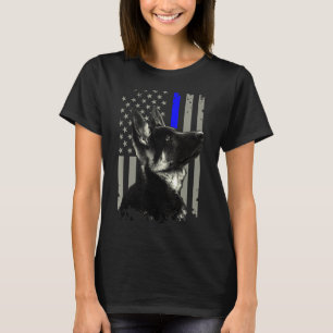 Deutsche Schäfereinheit Thin Blue Line Flaggenpoli T-Shirt