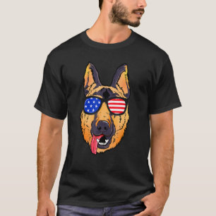 Deutsche Schäferfabrik Face USA Flag Sonnenbrille T-Shirt