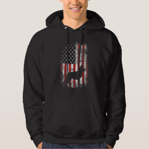 Deutsche Schäferfahne Amerikanische Fahne 4. Juli Hoodie