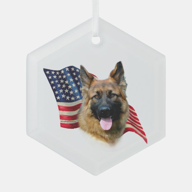 Deutsche Schäferflagge Ornament Aus Glas (Vorderseite)