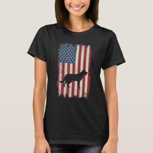 Deutsche Schäferhirte Amerikanische Flagge USA Hun T-Shirt