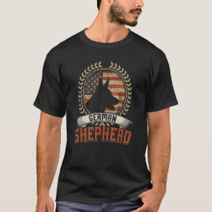 Deutsche Schäferhirte Amerikanische Flagge USA Pat T-Shirt