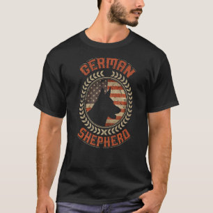 Deutsche Schäferhirte Amerikanische Flagge USA Pat T-Shirt