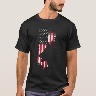 Deutsche Schäferhirte Amerikanische Flagge USA Pat T-Shirt