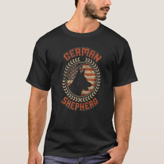 Deutsche Schäferhirte Amerikanische Flagge USA Pat T-Shirt