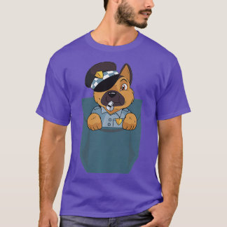 Deutsche Schäferhirte in Pocket Thin Blue Line Pol T-Shirt