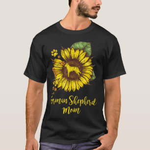 Deutsche Schäferhirte Mama Beste Sonnenblume mit H T-Shirt