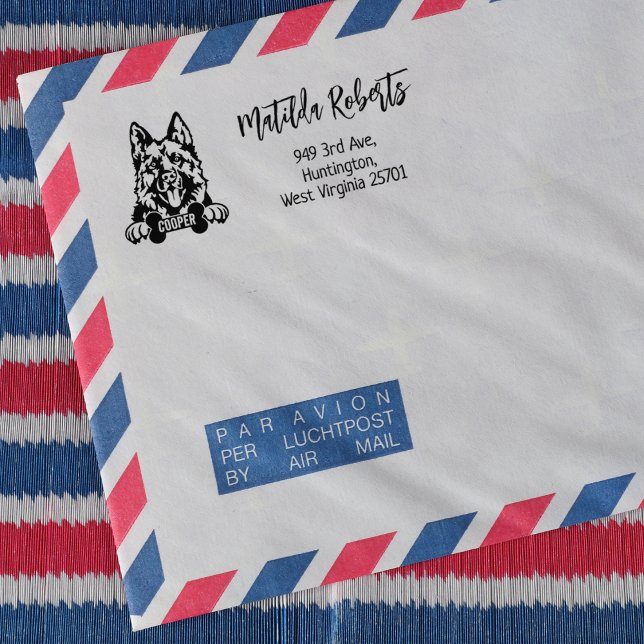 Deutsche Schäferhirte Rücksendeadresse, Hundezucht Gummistempel (Von Creator hochgeladen)