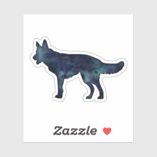 Deutsche Schäferhirte Schwarzes Wasser Silhouette Aufkleber