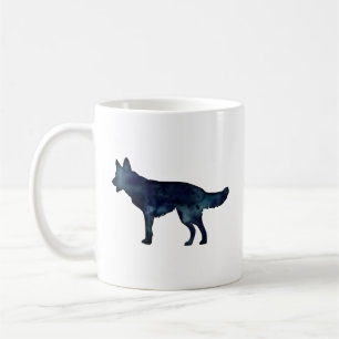 Deutsche Schäferhirte Schwarzes Wasser Silhouette Kaffeetasse