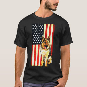Deutsche Schäferhirte US-Flagge Männer Frauen Kind T-Shirt