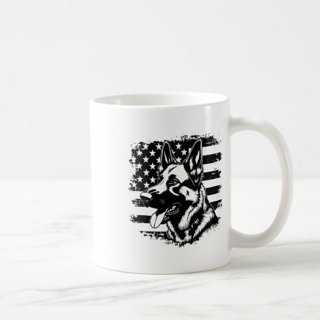 Deutsche Schäferhirte US-Flagge Sungles Patriotic  Kaffeetasse (Rechts)