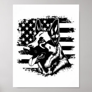 Deutsche Schäferhirte US-Flagge Sungles Patriotic  Poster