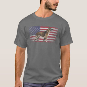 Deutsche Schäferhund 4. Juli American Flag Amer T-Shirt