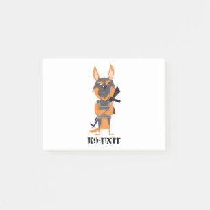 Deutsche Schäferhund Cartoon K9 Einheit Hundedesig Post-it Klebezettel