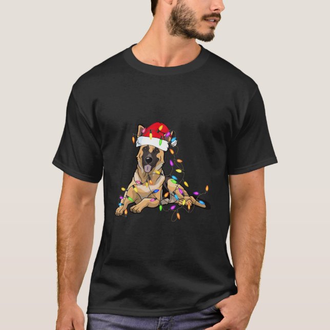 Deutsche Schäferhund Dekoration Weihnachtshunde Li T-Shirt (Vorderseite)
