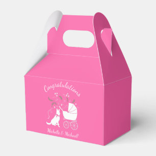 Deutsche Schäferhund Dog Baby Dusche Pink Girl Geschenkschachtel