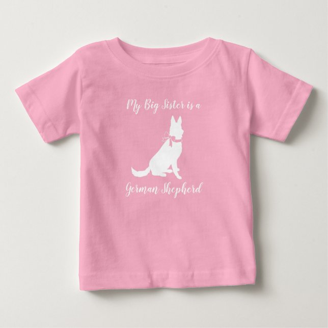 Deutsche Schäferhund Dog Baby Dusche Pink Girl T-shirt (Vorderseite)