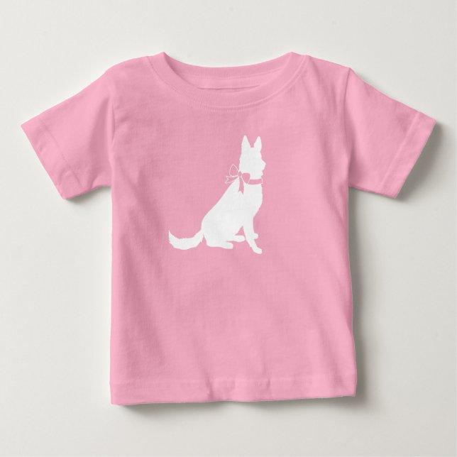 Deutsche Schäferhund Dog Baby Dusche Pink Girl T-shirt (Vorderseite)