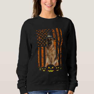 Deutsche Schäferhund Dog Pumpkin American Flag Hex Sweatshirt