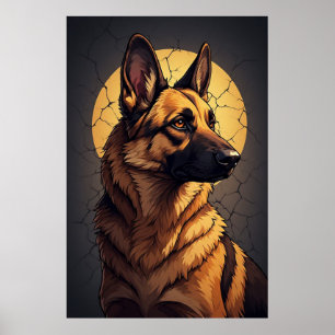🦴 Deutsche Schäferhund-Geschenke für Tierliebhabe Poster