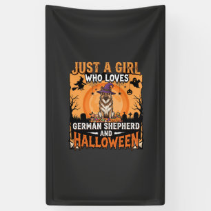Deutsche Schäferhund Halloween Mädchen Hexe Hund D Banner