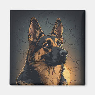 🦴 Deutsche Schäferhund-Heimdekoration für Hunde-F Magnet
