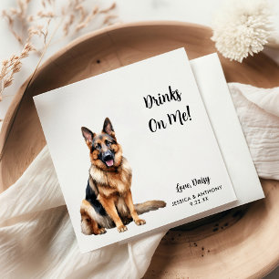 Deutsche Schäferhund-Hochzeit  Serviette