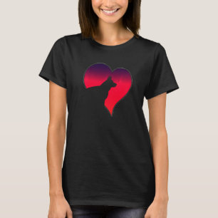 Deutsche Schäferhund Hund Rosa Herz Liebe T-Shirt