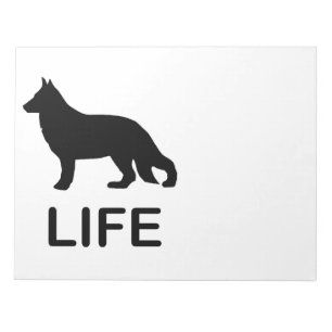 deutsche Schäferhund Lebens Silhouette Notizblock