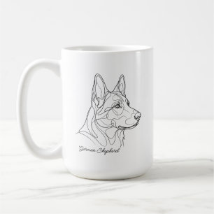 Deutsche Schäferhund-Linienzeichnung Individueller Kaffeetasse