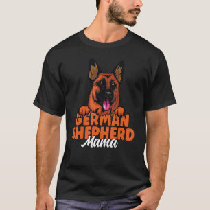 Deutsche Schäferhund-Mama Roter und Schwarzer Deut T-Shirt