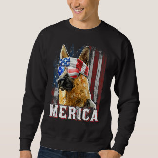 Deutsche Schäferhund Merica 4. Juli American Fl Sweatshirt