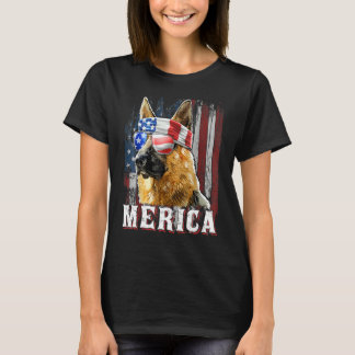 Deutsche Schäferhund Merica 4. Juli American Fl T-Shirt