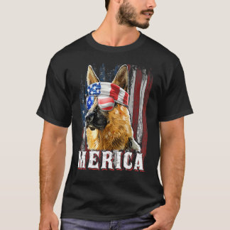 Deutsche Schäferhund Merica 4. Juli American Fl T-Shirt