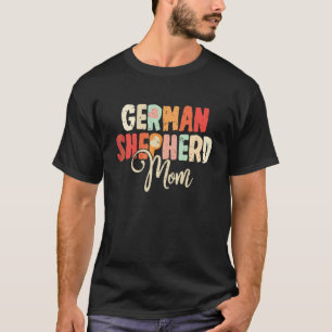 Deutsche Schäferhund-Mutter-Hund Muttertag Retro V T-Shirt