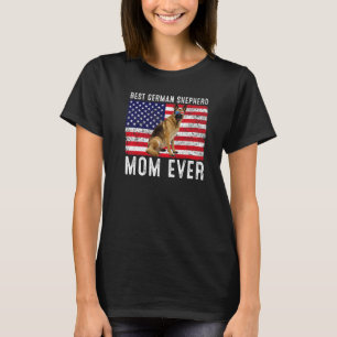 Deutsche Schäferhund-Mutter USA Amerikanische Flag T-Shirt