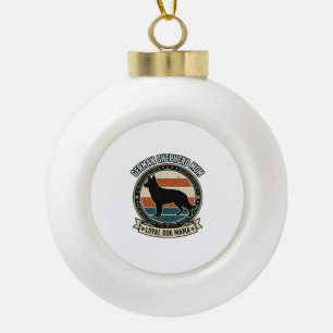 Deutsche Schäferhund-Mutter Vintage-Hundefan-Shirt Keramik Kugel-Ornament