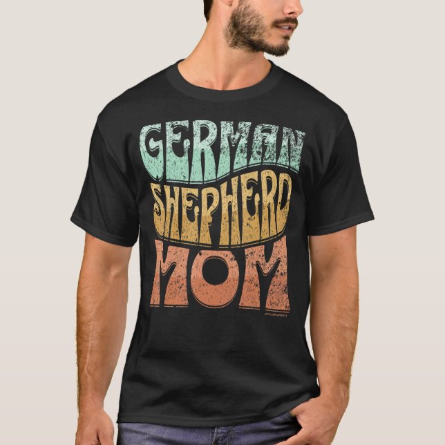 Deutsche Schäferhund-Mutter Vintage-Hundemutter T-Shirt (Vorderseite)