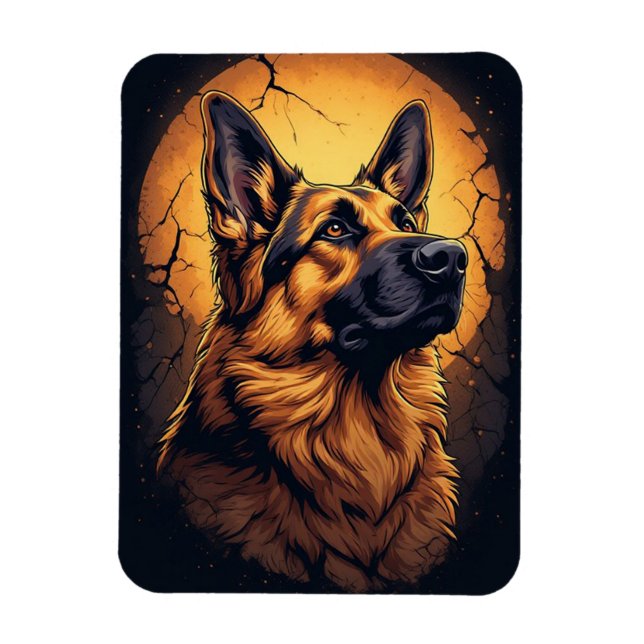 🐾 Deutsche Schäferhund-Porträt-Geschenke 🐾 Magnet (Vertikal)