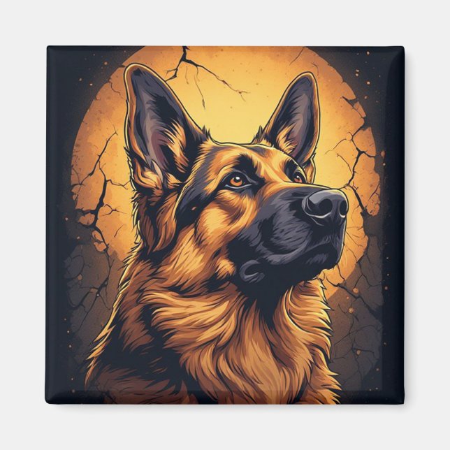 🐾 Deutsche Schäferhund-Porträt-Geschenke 🐾 Magnet (Vorne)