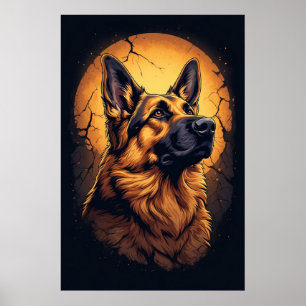 🐾 Deutsche Schäferhund-Porträt-Geschenke 🐾 Poster