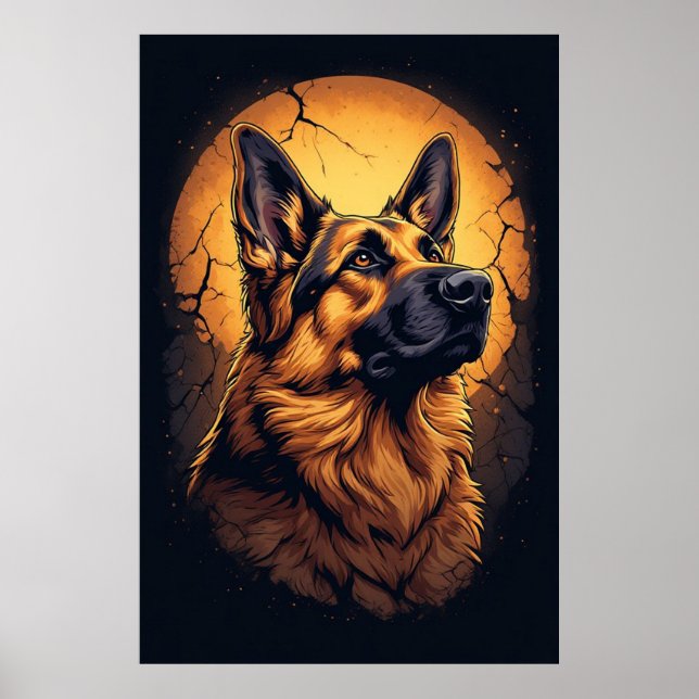 🐾 Deutsche Schäferhund-Porträt-Geschenke 🐾 Poster (Vorne)