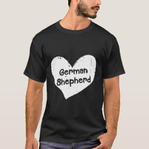 Deutsche Schäferhund Retro Herz Liebe Hund T-Shirt