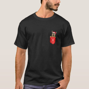 Deutsche Schäferhund Santa in Pocket Weihnachtsbau T-Shirt