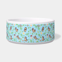 Deutsche Schäferhund-Schale Frühlings-Blumen-Haust